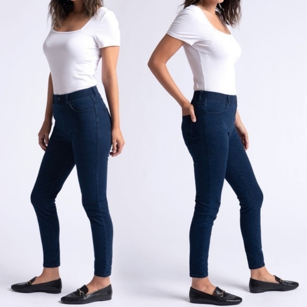 Betabrand Blue Four Pocket High Rise Denim Yoga Skinny Pants